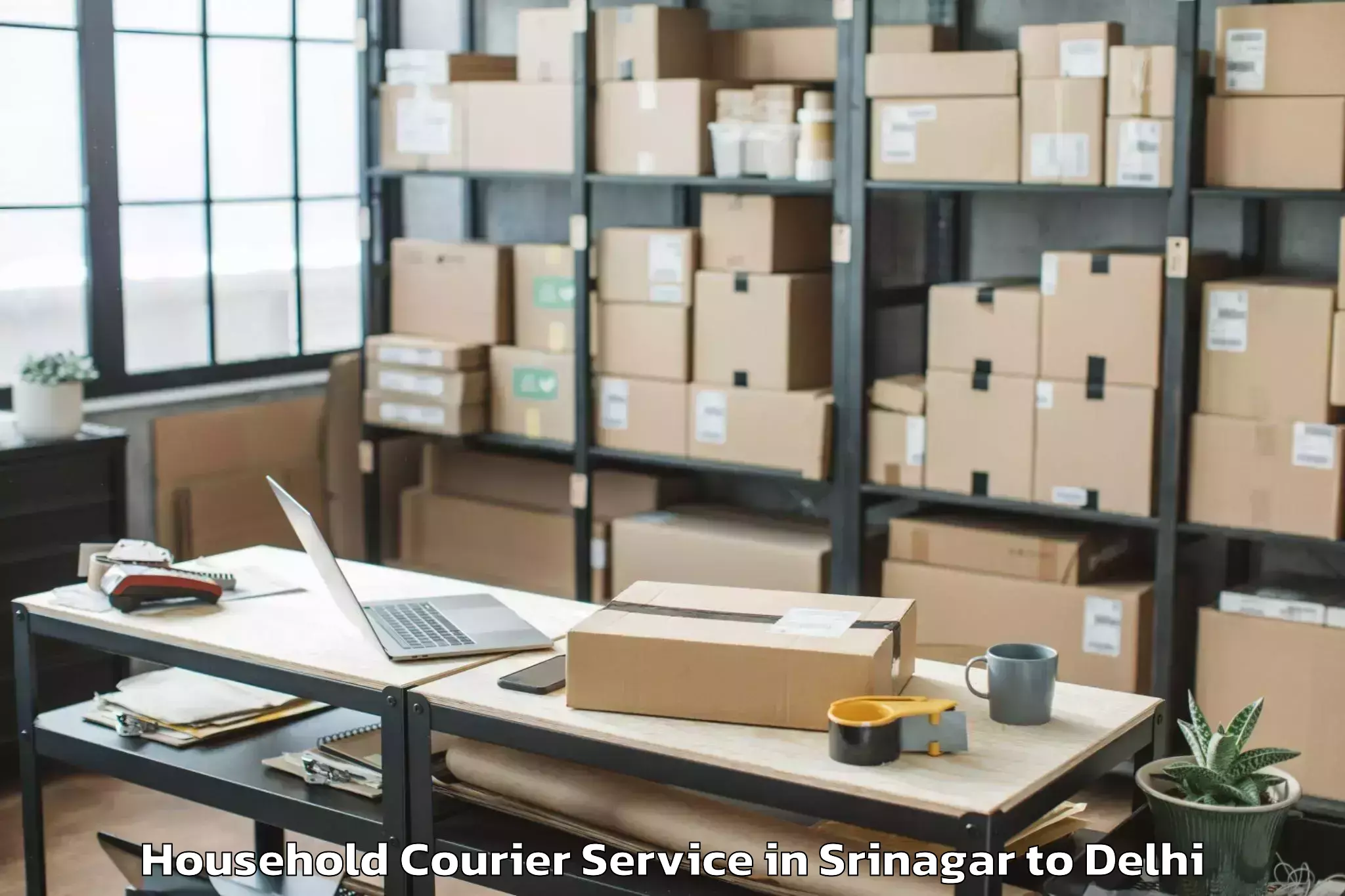 Top Srinagar to Unity One Janakpuri Mall Household Courier Available